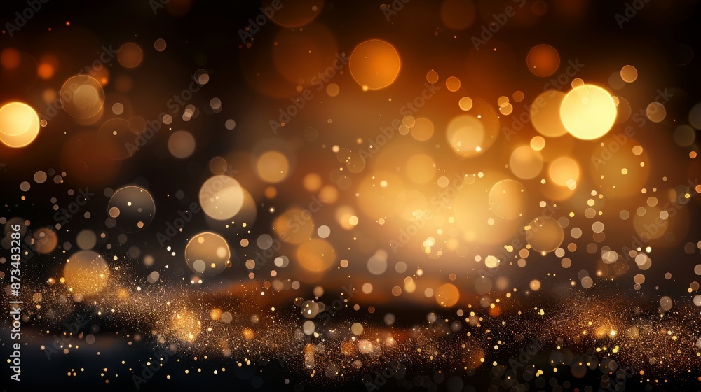 Golden glitter bokeh lights an abstract background. Golden glitter bokeh lights an abstract background.