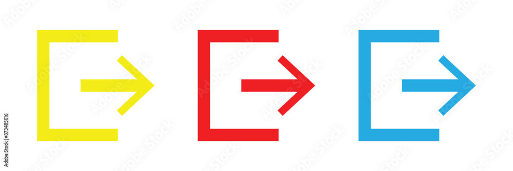 Login icon in flat style. Arrow access vector illustration on white isolated background. Door entry business concept on white background in eps 10. Login icon in flat style. Arrow access vector illustration on white isolated background. Door entry business concept on white background in eps 10.