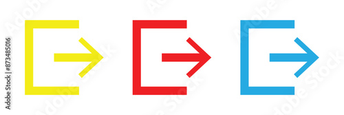 Login icon in flat style. Arrow access vector illustration on white isolated background. Door entry business concept on white background in eps 10.