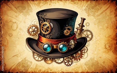 Steampunk Top Hat with Gears
