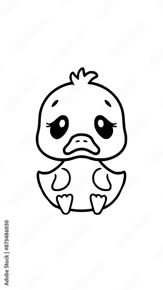 Cute Duck Sad - Cartoon Vector Icon Illustration Generative AI Cute Duck Sad - Cartoon Vector Icon Illustration Generative AI