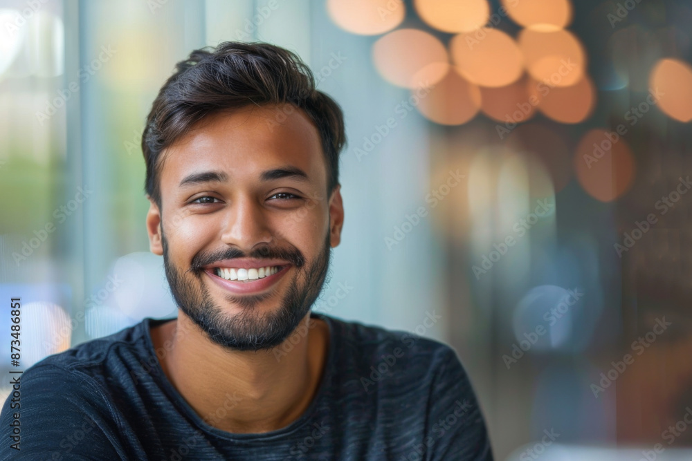 Indian handsome man smiling, Software Developer Indian handsome man smiling, Software Developer