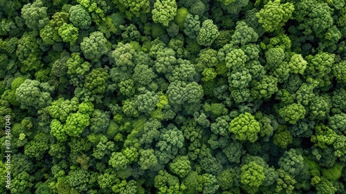 Aerial View of a Lush Green Forest Canopy © Iswanto