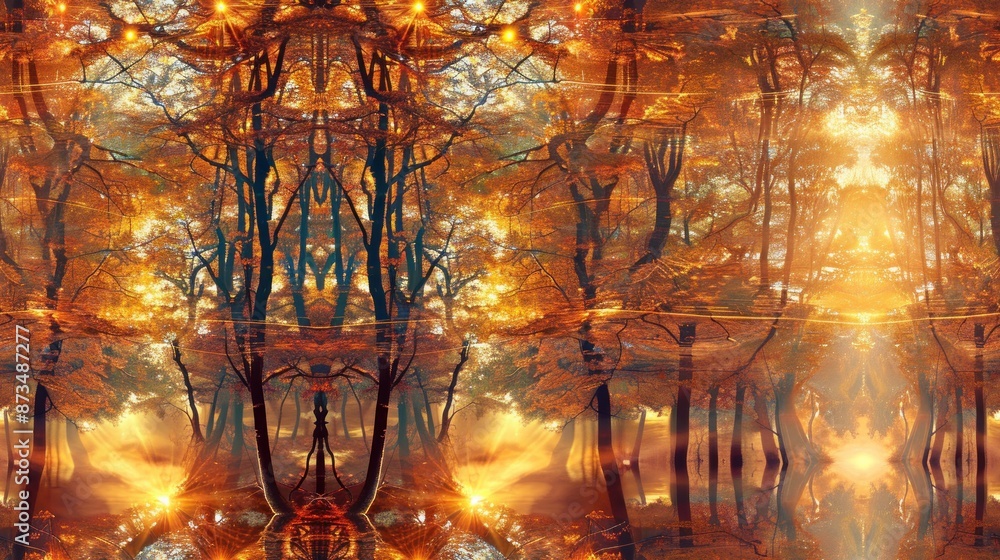 Naklejka premium Golden Autumn Forest