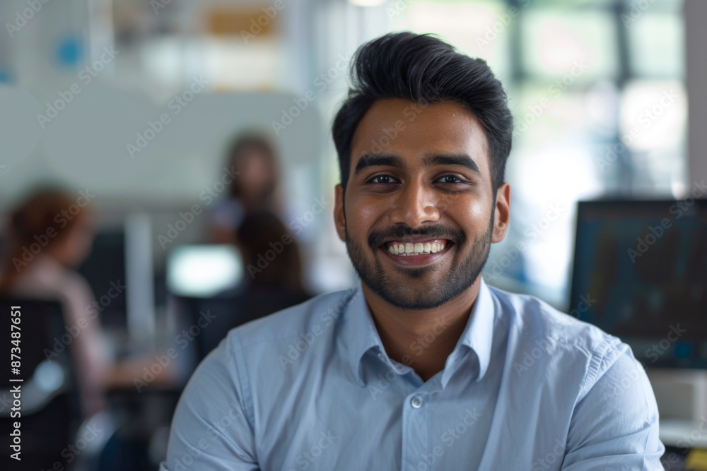 Obraz premium Indian handsome man smiling, Sales Manager