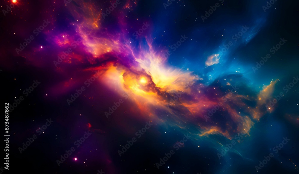 Fototapeta premium Colorful galaxy background showing the depth of space