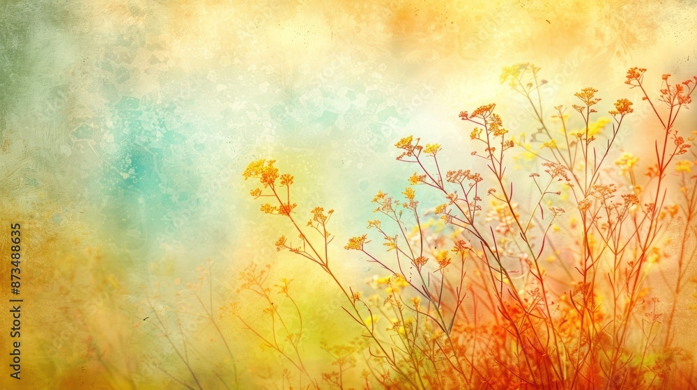 Floral Abstract with Yellow and Orange Tones Floral Abstract with Yellow and Orange Tones