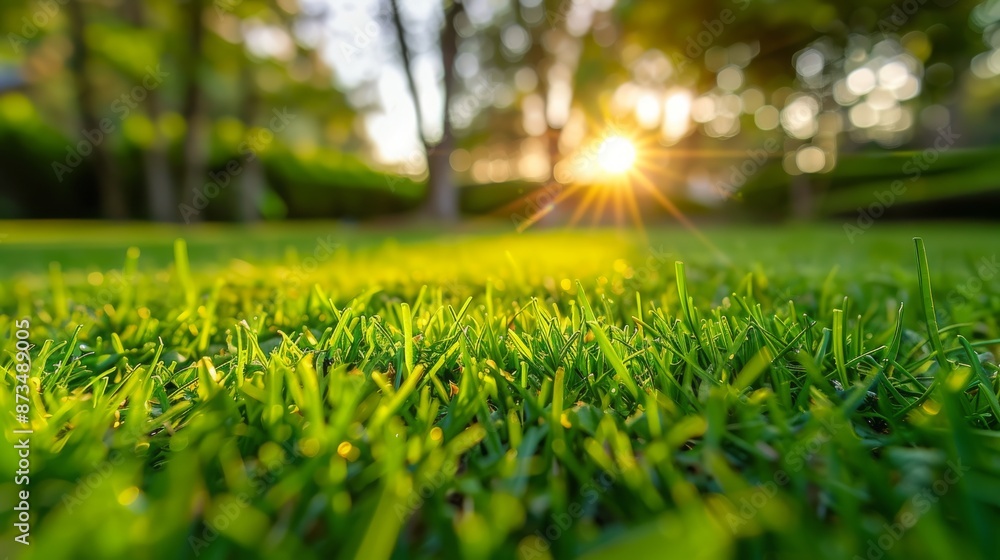A lush, green lawn under the bright sun, showcasing the vibrant results of Estate Care's expert fertilization services A lush, green lawn under the bright sun, showcasing the vibrant results of Estate Care's expert fertilization services