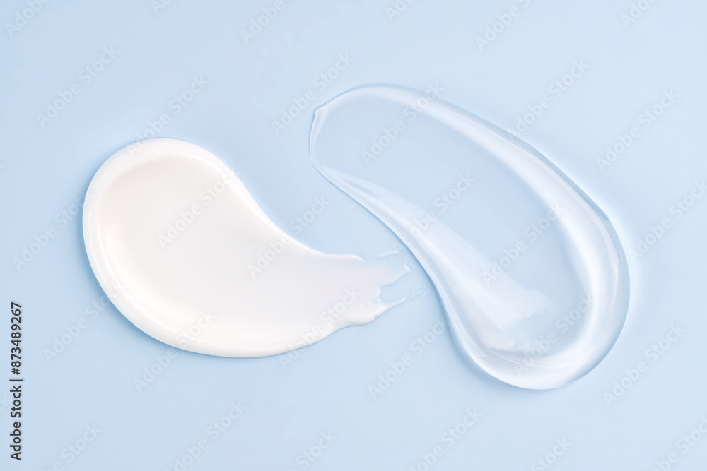 custom made wallpaper toronto digitalCosmetic smears of cream presented on a blue background