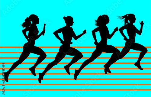 atletas, siluetas, salto, pertiga, deporte, vectores, ilustracion, corriendo, carrera, deporte