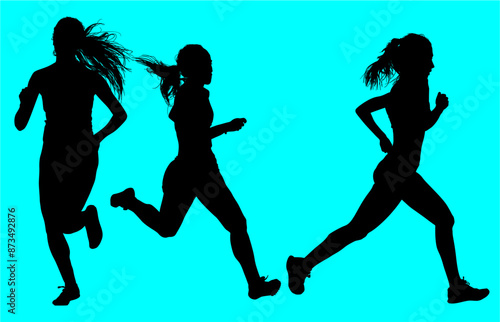 atletas, siluetas, salto, pertiga, deporte, vectores, ilustracion, corriendo, carrera, deporte