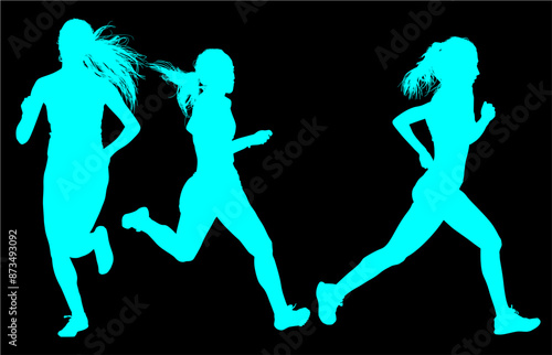 atletas, siluetas, salto, pertiga, deporte, vectores, ilustracion, corriendo, carrera, deporte