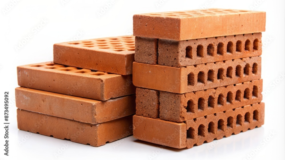 A stack of bricks with holes in them A stack of bricks with holes in them