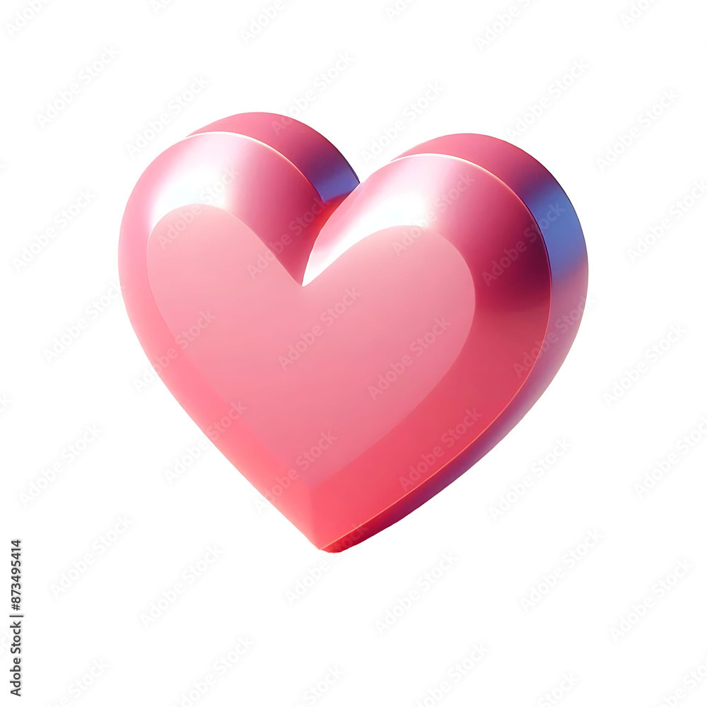 Pink heart 3d clip art,pink heart isolated on white background Pink heart 3d clip art,pink heart isolated on white background