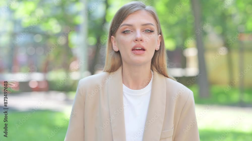 Portrait of Businesswoman Talking in Anger Outdoor Portrait of Businesswoman Talking in Anger Outdoor