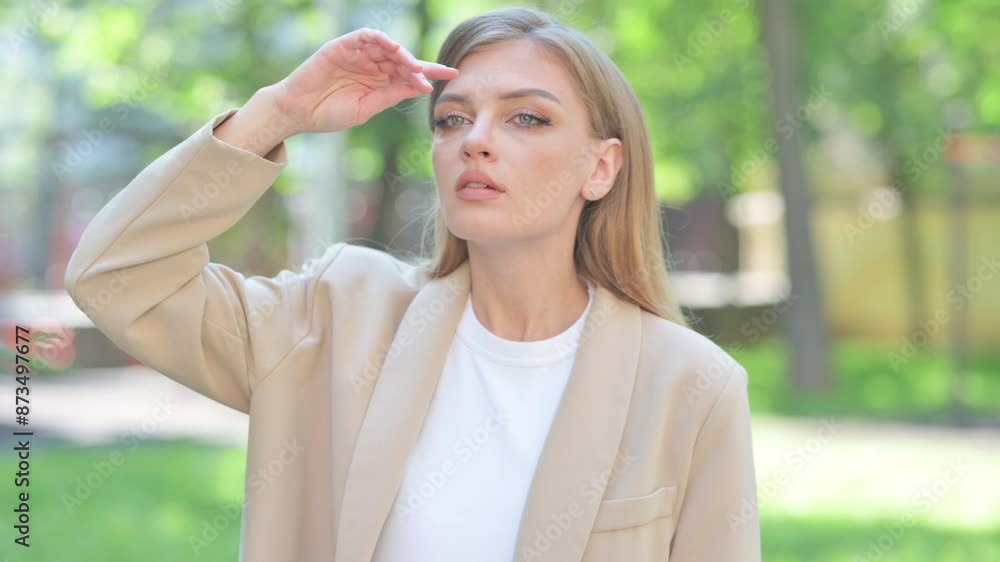 Portrait of Businesswoman Searching New Opportunity Outdoor Portrait of Businesswoman Searching New Opportunity Outdoor