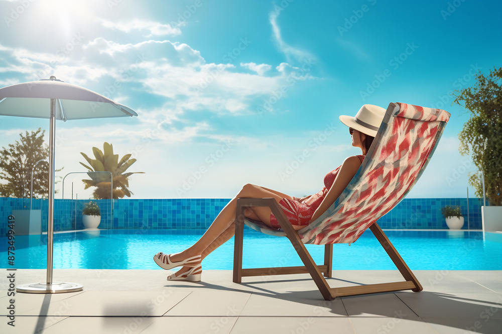 Obraz premium Chic Poolside Leisure