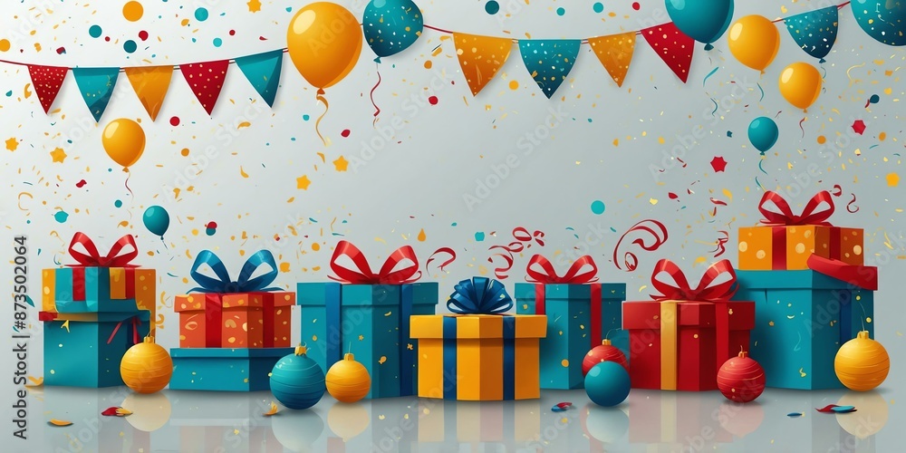 Obraz premium festive celebration themed flat banner background