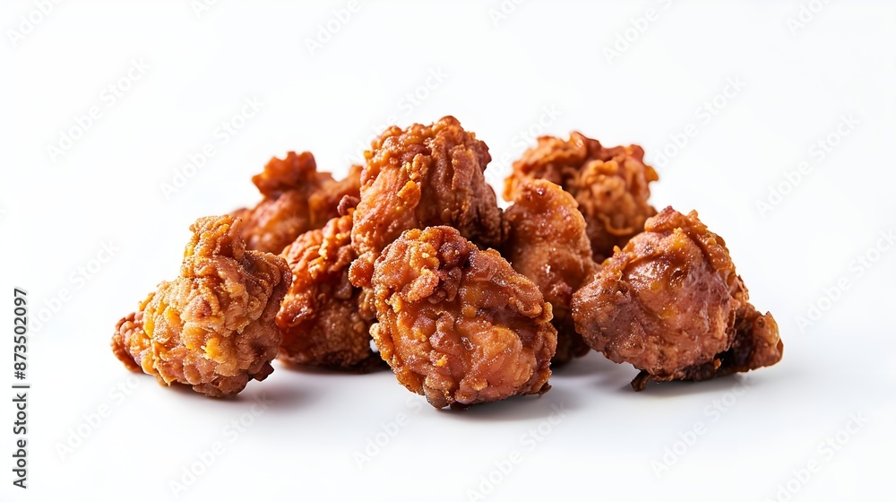 Fried chicken on a white background