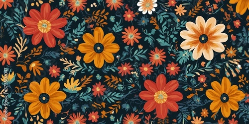 floral patterns themed flat banner background