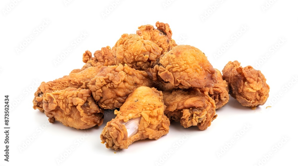 Fried chicken isolated on a white background Fried chicken isolated on a white background