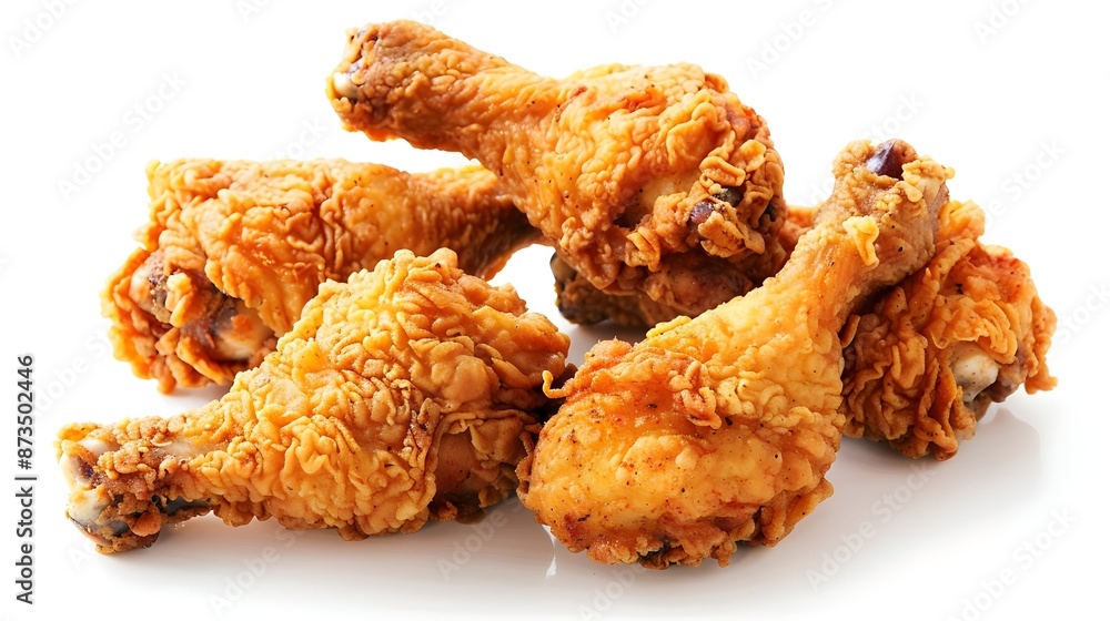 Fried chicken on a white background Fried chicken on a white background