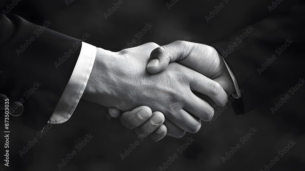 A handshake representing a successful financial merger or acquisition, generative AI A handshake representing a successful financial merger or acquisition, generative AI
