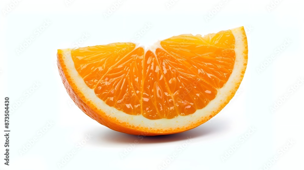 Sliced orange citrus fruit close up photography on white background