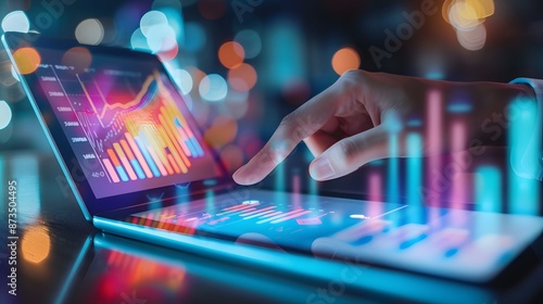 A person using a financial literacy app on their tablet, generative AI