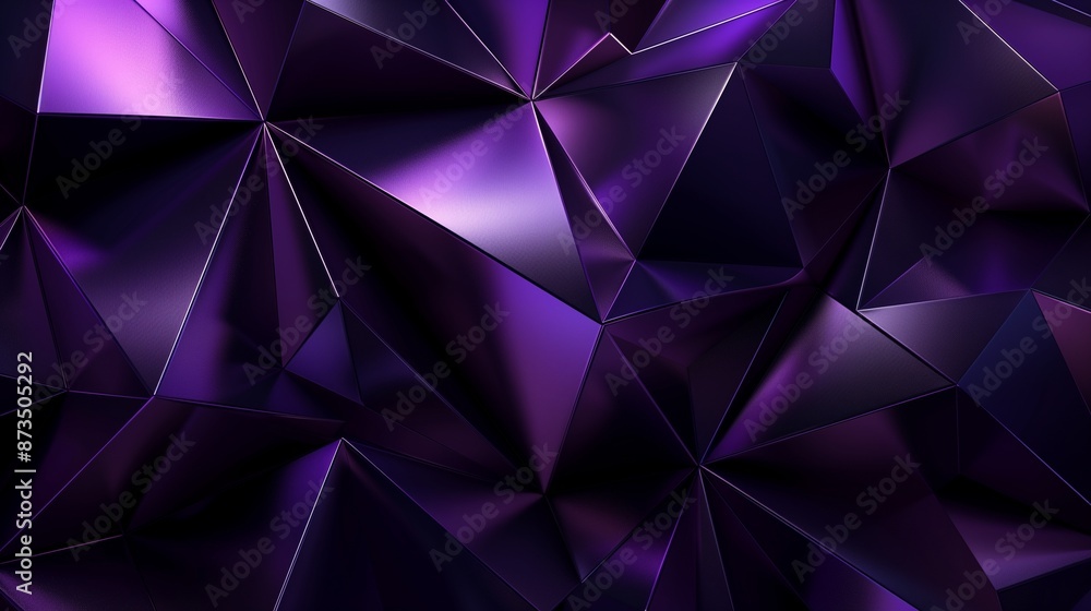 Black deep purple abstract modern background for design. Geometric shape. 3d effect. Lines, triangles, angles. Color gradient. Dark shades. Colorful. Metal, metallic. Shine. Black deep purple abstract modern background for design. Geometric shape. 3d effect. Lines, triangles, angles. Color gradient. Dark shades. Colorful. Metal, metallic. Shine.