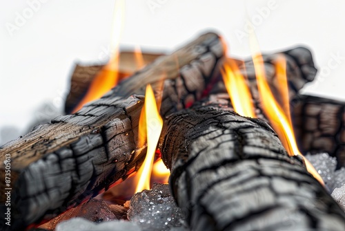Warm Hearth in Living Room with Solid Background