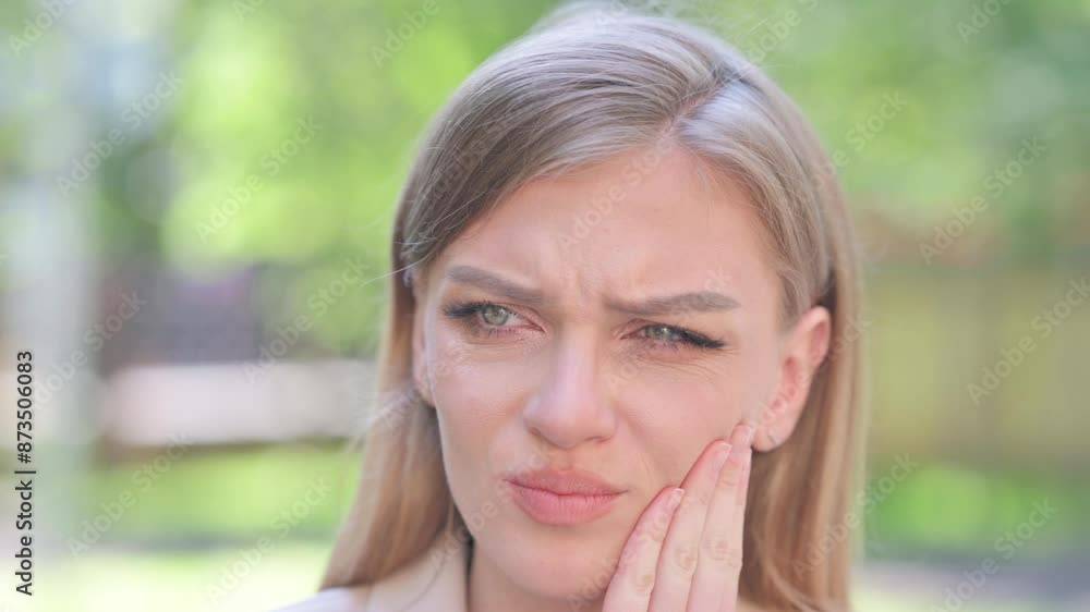 Close up of Female Face with Toothache Close up of Female Face with Toothache