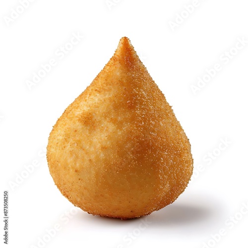 salty brazilian coxinha on white background