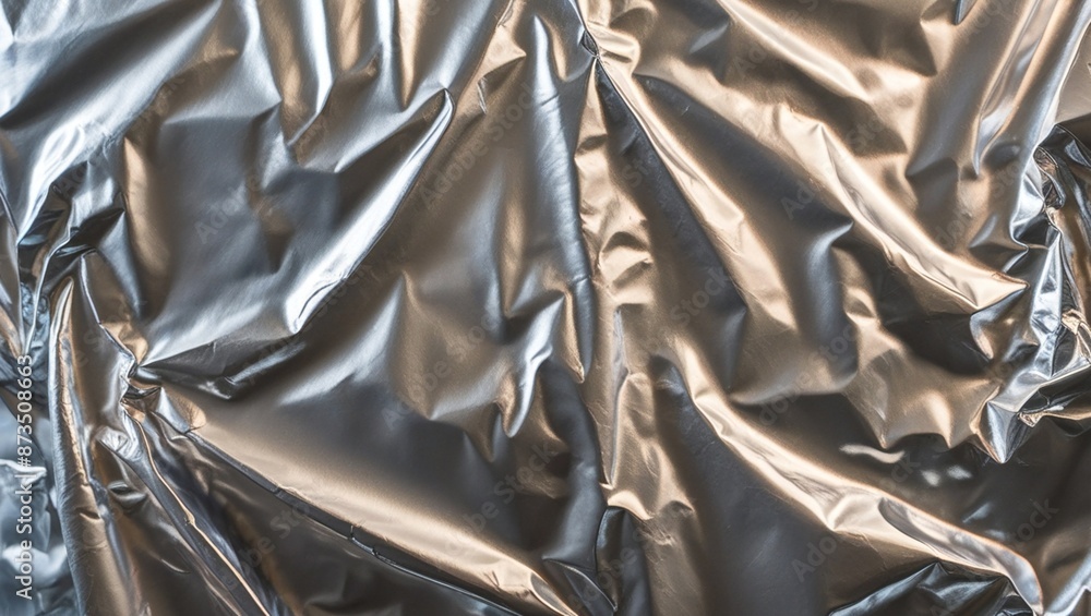 Crumbled silver foil texture background Crumbled silver foil texture background