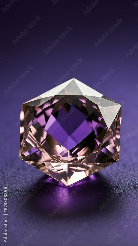 a single topaz crystal is featured on a pure purple ba background a single topaz crystal is featured on a pure purple ba background