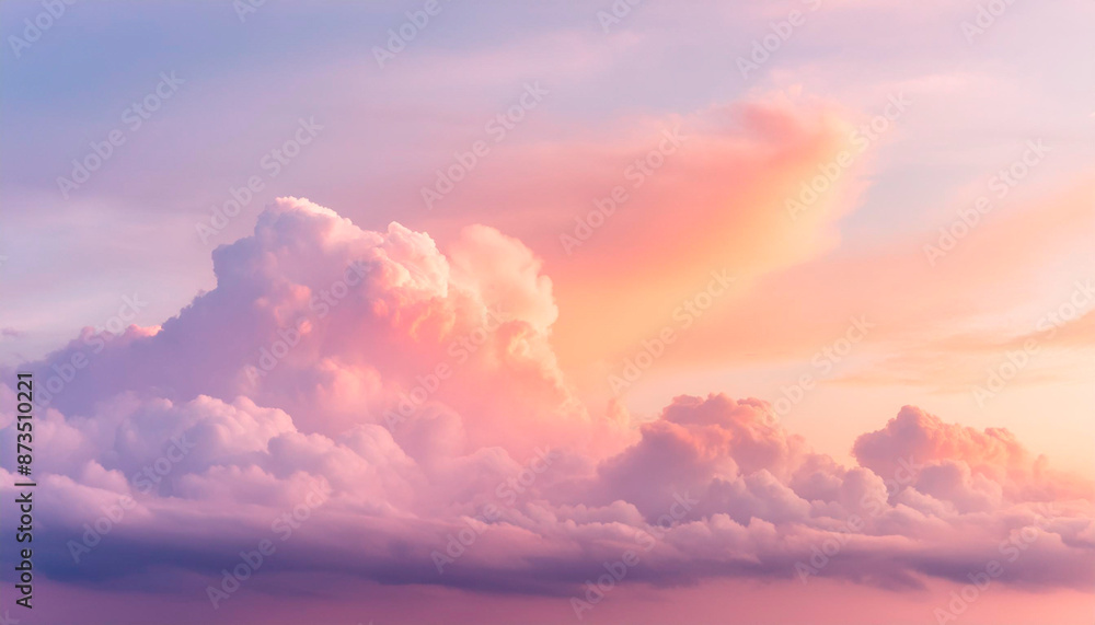 Fototapeta premium Beautiful aerial view of cloudscape at sunset time. Nature background