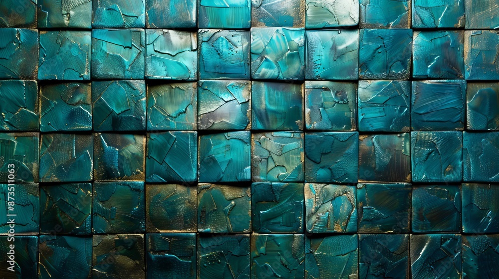 Abstract background of blue glass mosaic tiles. Close-up image. Abstract background of blue glass mosaic tiles. Close-up image.