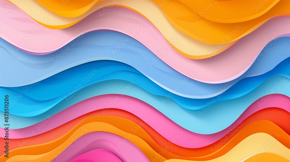 Colorful wavy background with paper cut style Colorful wavy background with paper cut style