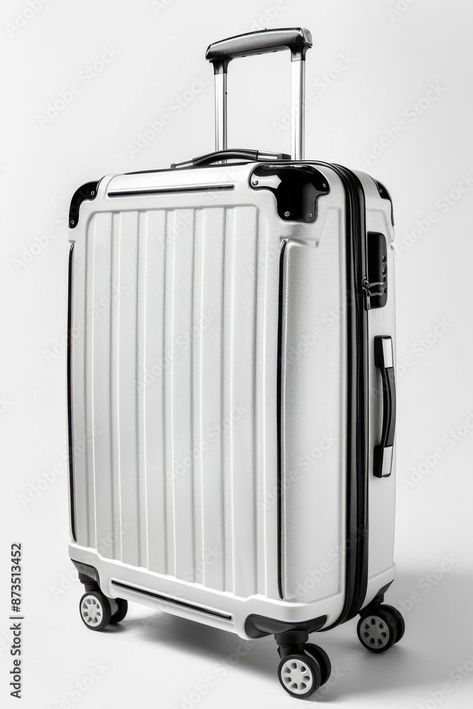 Modern Durable White Rolling Suitcase for Travel and Business Trips Modern Durable White Rolling Suitcase for Travel and Business Trips
