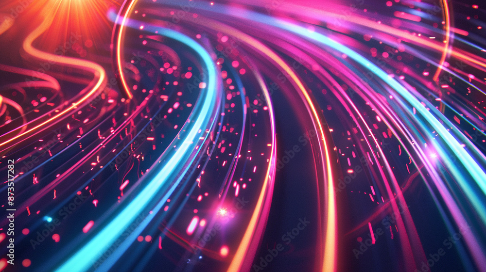 Modern Futuristic Background with Neon Highlights Modern Futuristic Background with Neon Highlights