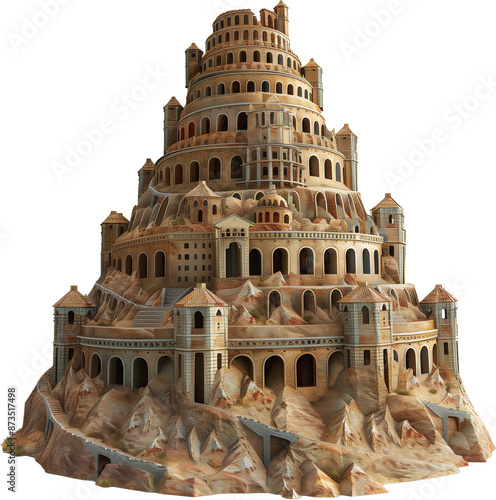 Biblical Landmark: A Tower of Babel Cartoon