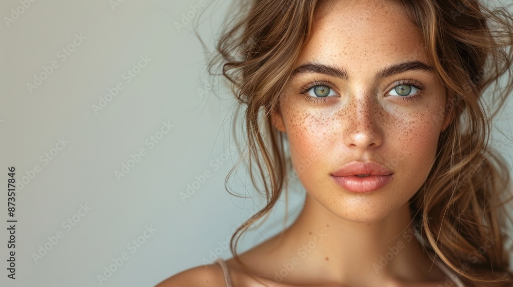 Portrait of a Woman with Freckles and Green Eyes Portrait of a Woman with Freckles and Green Eyes