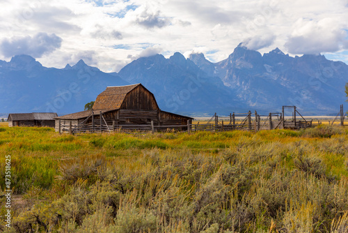 Barn in mountains