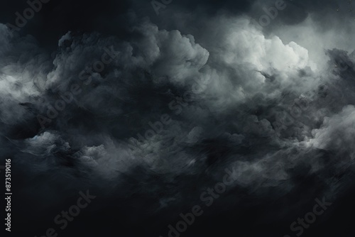 Abstract Black Background Texture with Grunge and Copyspace Brush, generative IA