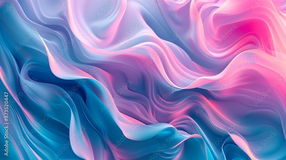 Generative AI illustration of colorful abstract background with pink and blue multicolored wavy surfaces Generative AI illustration of colorful abstract background with pink and blue multicolored wavy surfaces