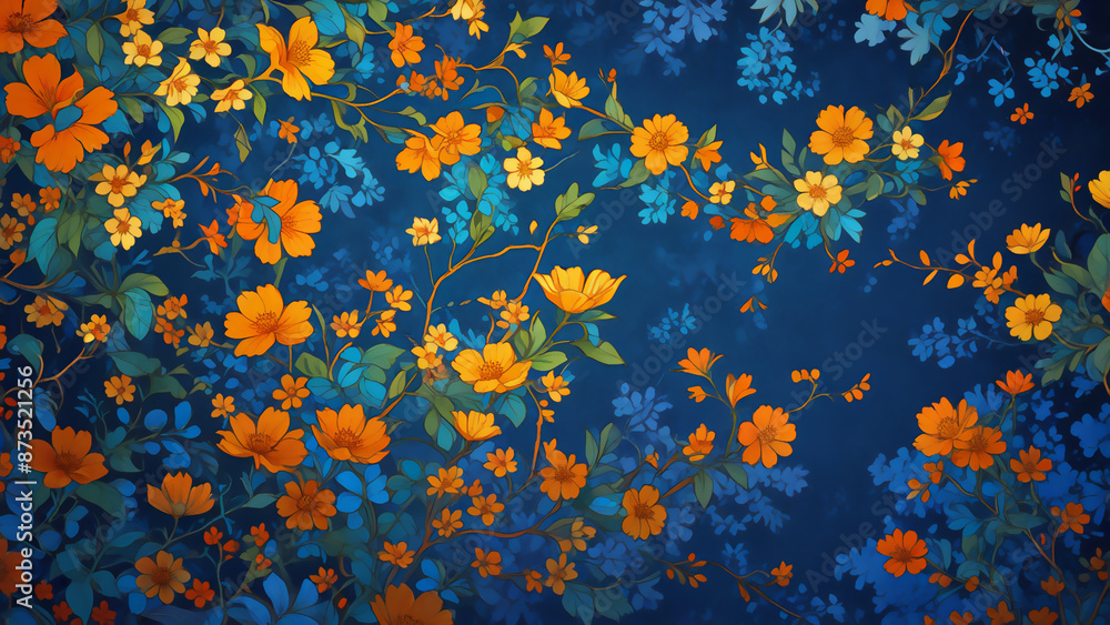 小さなかわいい花の背景デザイン　AI画像　ジェネレーティブAI