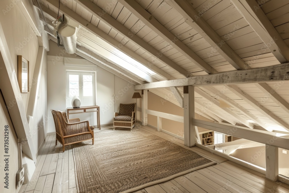 Interior of the attic of a modern house Interior of the attic of a modern house