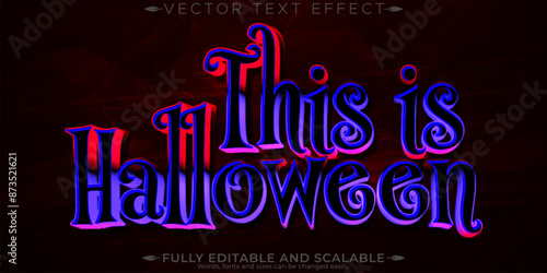 Horror movie text effect, editable vintage and scary text style.