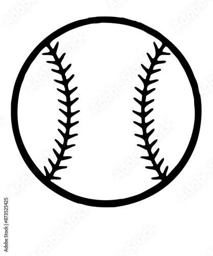 softball icon, baseball ball icon illustration drawing, isolated on white