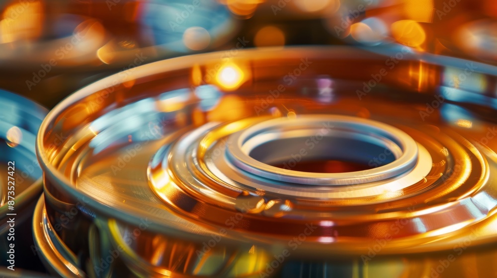 Macro shot of the ting wheel responsible for creating the clean and precise edge on the lid of a can. Macro shot of the ting wheel responsible for creating the clean and precise edge on the lid of a can.